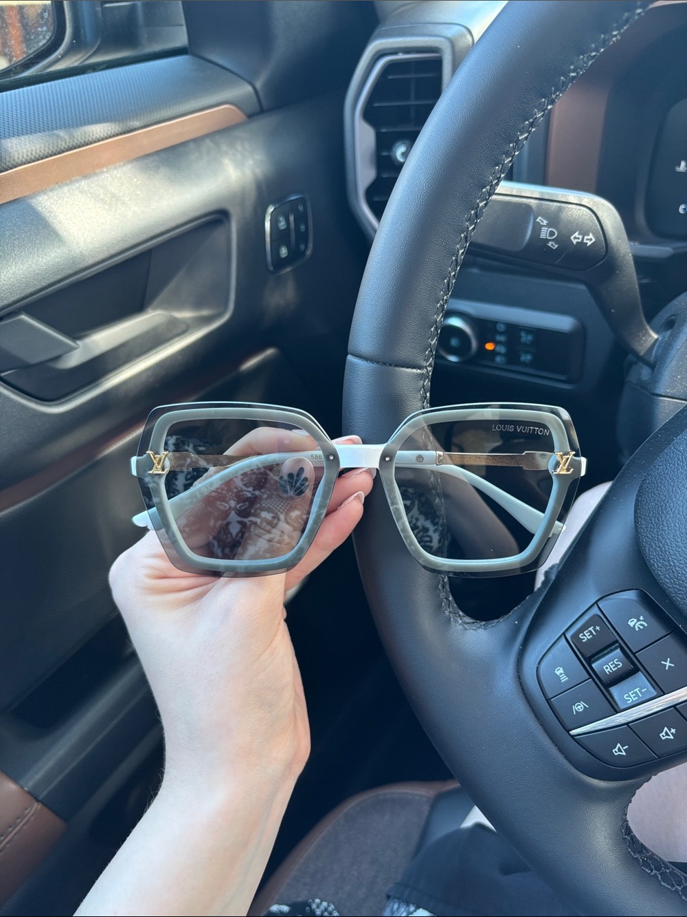 Louis Vuitton Oversized Square Sunglasses in Translucent Sage
